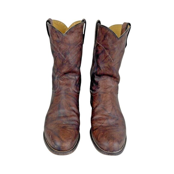 JUSTIN Boots Men\'s 9.5 Roper 3162 Jackson Deerlite Cowboy Western Leather main image 4